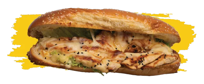 Francisco sub from 961 — chicken, salad, pickles, corn and house sauce
